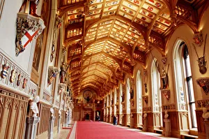 Interior view of Windsor Castle showing restoration after it was damaged by fire in 1992