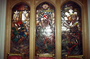 01135 Prints: Interior view of Windsor Castle showing restoration after it was damaged by fire in 1992