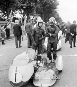 International Sidecar event. F. Camathias and passenger F. Ducret