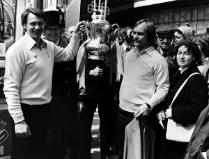 Ipswich Town Manager Bobby Robson with team captain Mick Mills depart from the Royal