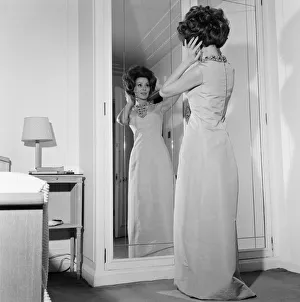 Gown Prints: Irina Demick, french actress, in the UK for premiere of new film