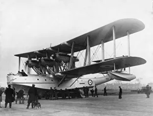 1930 Prints: A Iris III flying boat seen here being handed over to 209 Squadron at the Blackburn