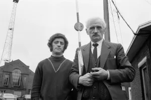 Salford Prints: Irlam steel works dispute. Eric Teal (left) secretary to the joint trade union action