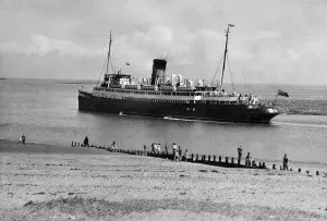 Ferry Prints: Isle of Man packet boat seen here leaving the mainland dfor its return journey to Douglas