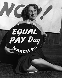 Isobel Sheer of Curzon Street Glasgow who has been elected Miss Equal Pay by the Civil