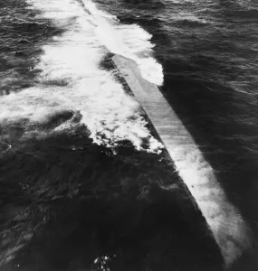 Battleship Prints: The Italian destroyer Tigre lies on its side after being scuttled due to heavy bombing by