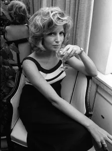 Italian film actress Monica Vitti at cocktail party at the Savoy hotel London 1965