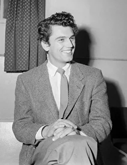 Suits And Jackets Prints: Italian film star Edmund Purdom October 1954 at the London Savoy Hotel