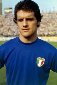 Italian footballer Fabio Capello lines up for the Italy team before the international