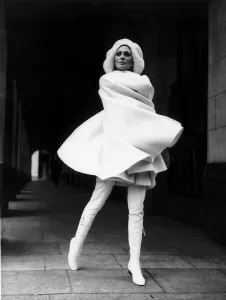 High Heels Prints: Italian model Mariolina Della Catto wearing an outfit from Valentino collection White