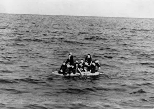 Mediterranean Sea Prints: Italian survivors of the Matapan sea engagement who were photographed by an R. A. F