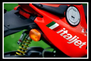 Scooter Prints: Italjet July 1999 Motorbike scooter logo fuel petrol cap