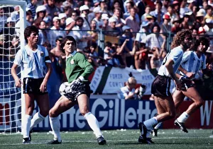 Italy v Argentina World Cup 1982 football Argentine goalkeeper Fillol about to throw ball