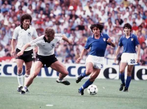 Italy v West Germany World Cup 1982 football Briegel, Conti, Breitner, Rossi