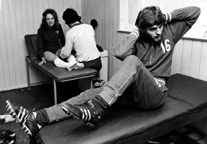 Fitness Prints: ITV World of Sport typist, Mary Treen and reserve Chelsea keeper John Phillips in