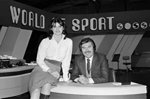 01022 Prints: ITVs World of Sport presenter Dickie Davies with his new director Patricia