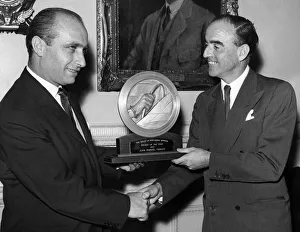 00000 Prints: J. M Fangio wins driver of the year award from the guild of motoring writers