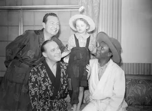 Jack Benny and Rochester, Phil Harris with Yvonne Presridge at the London Palladium