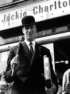 Bowler Hat Prints: Jack Charlton Leeds United football player wearing suit & bowler hat