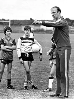 00245 Prints: Jack Charlton shows off his skills at a coaching session in August 1983