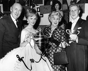 Jack Hulbert and Cecily Courtneidge after presenting the Sunday Sun trophy to the winners