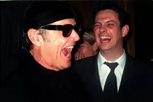 01187 Collection: Jack Nicholson with Mirror man Matthew Wright Feb 1998 share a joke at the film