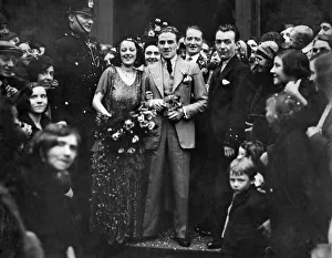 Jackie Brown, the European and English Flyweight Champion with his bride