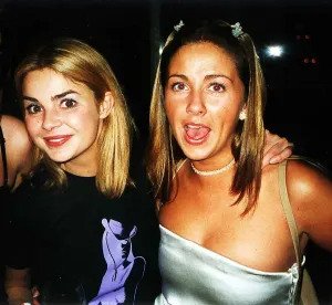Presenters Prints: Jackie McDonald with Gail Porter TV Presenter 1999 new me for the new millennium
