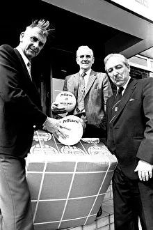 Footballer Prints: Jackie Milburn, Jim Turney, chairman of Turney-Wylde and vice chairman of Blyth Spartans
