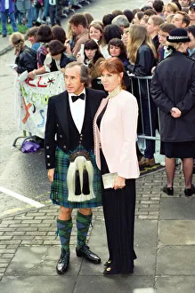 Kilt Prints: Jackie Stewart attends the premiere of Braveheart in Stirling, Scotland