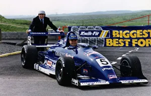 00279 Prints: Jackie Stewart with David Coulthard age (20) at Knockhill Racing Circuit 6th July 1991