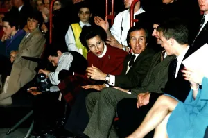 Jackie Stewart with Princess Anne, the Princess Royal at Scottish Motor Show SECC