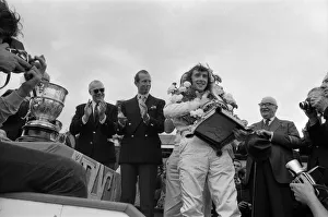 01236 Prints: Jackie Stewart, World Champion racing driver, pictured after he won the British Grand