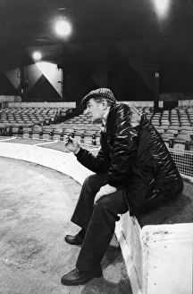 Loneliness Prints: Jacko Fossett the clown sits alone with his thoughts in the circus ring following