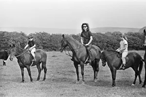 Jacqueline Kennedy out riding with her children John Kennedy Junior
