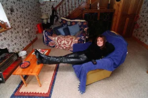 Jacqueline Pirie Actress Who stars in Emmerdale Farm on ITV sitting in her house