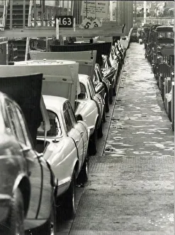 Motor Cars Prints: Jaguar Cars production Line of the XJ saloon track at Browns Lane factory, Coventry