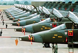 Jaguar fighters are prepared for take off bound for Saudi Arabia durung the Gulf War
