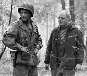 James Caan talks to sir Richard Atteneborough during a break in filming of