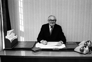 Writing Prints: James Callaghan, December 1981 in his new office in the House of Commons, London