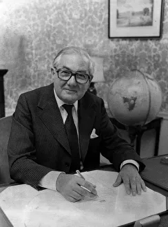 James Callaghan Labour Leader Prime Minister pictured at desk