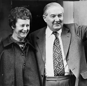 Images Dated 6th April 1976: James Callaghan and wife Audrey outside 10 Downing Street after winning general election