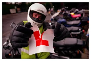 Crash Helmets Prints: James Coutts Tearing up L plate February 1999 After a one week Direct Access motorbicycle