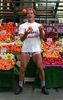 James Crossley aka Hunter the gladiator promoting National Lottery rollover week