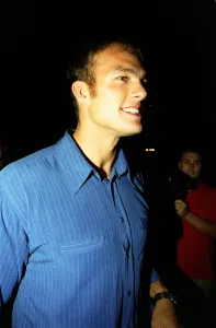 James Crossley Gladiator July 98 Hunter from the tv show gladiators arriving