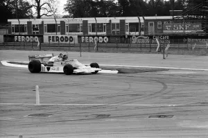 00496 Prints: James Hunt puts his new car, the Marlborough-McLaren M. 26