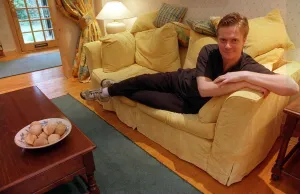 James MacPherson actor in Taggart Lying on settee March 1997