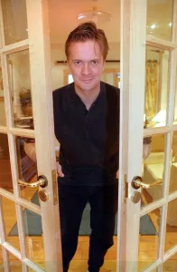 Colour Prints: James MacPherson actor in Taggart Opening French windows March 1997