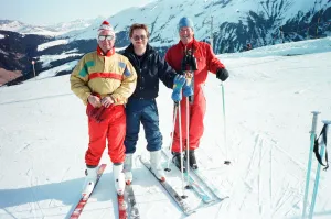 Winter Sports Prints: James Whitaker (right) Daily Mirror Royal Correspondent seen here with fellow reporters
