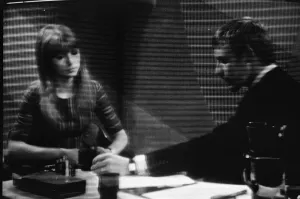 Love Prints: Jane Asher on the Simon Dee Television Programme after announcing that she has split with